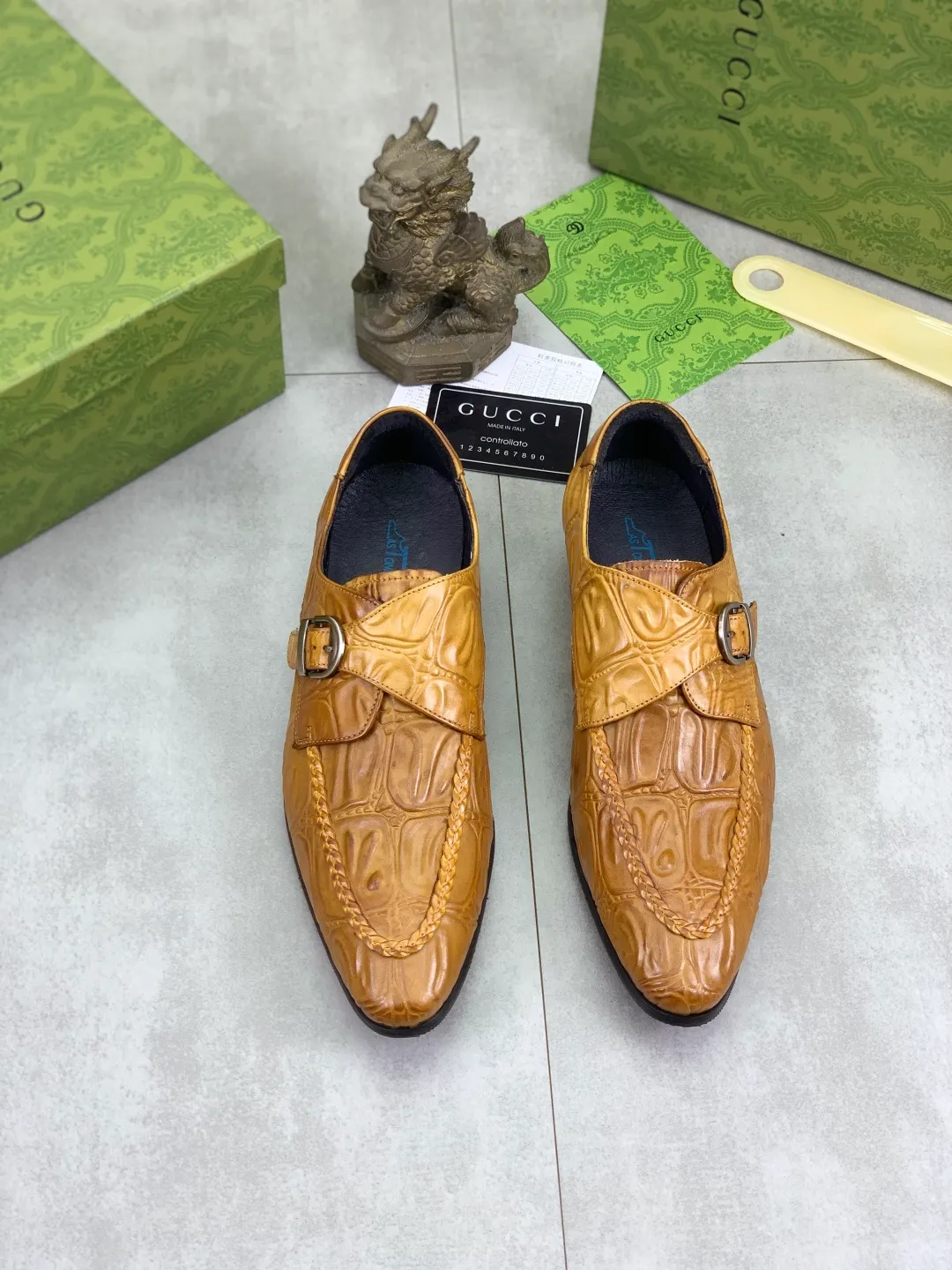 Men's Men's Shoes 💰P500 [New Style] 💰💎💎💎 [Gucci] GUCCI high-end men's formal business leather shoes, original order 1:1! Original imported high-end calfskin, original metal buckle, imported first-layer pigskin lining for feet, original high-end outsole, men's shoe size: 38-44